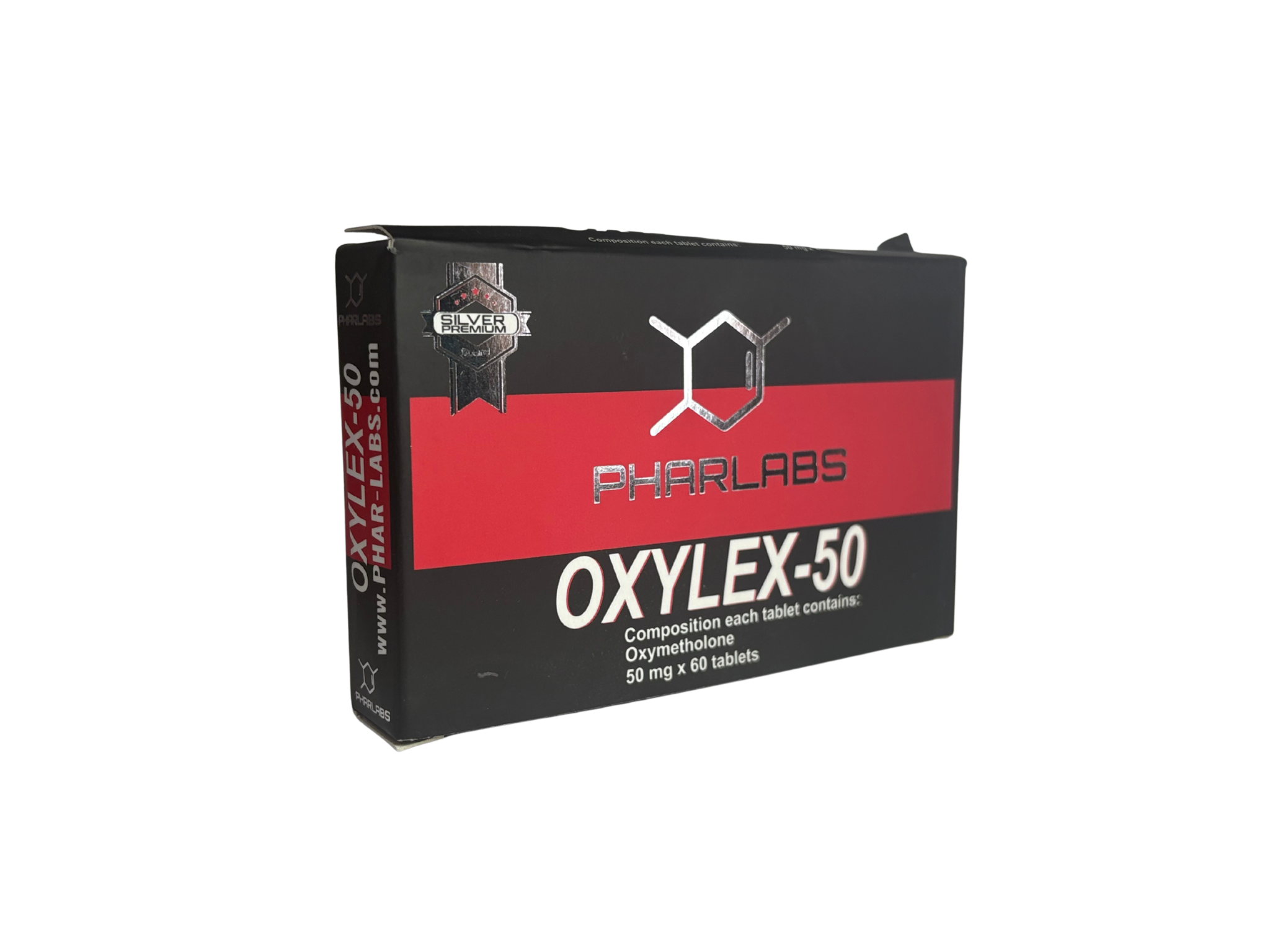 "OXYLEX 50 MG (OXIMETHALONA) PHAR LABS SILVER